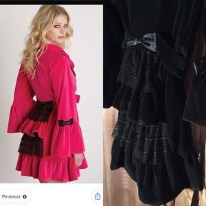 Betsey Johnson Black Lolita Robe